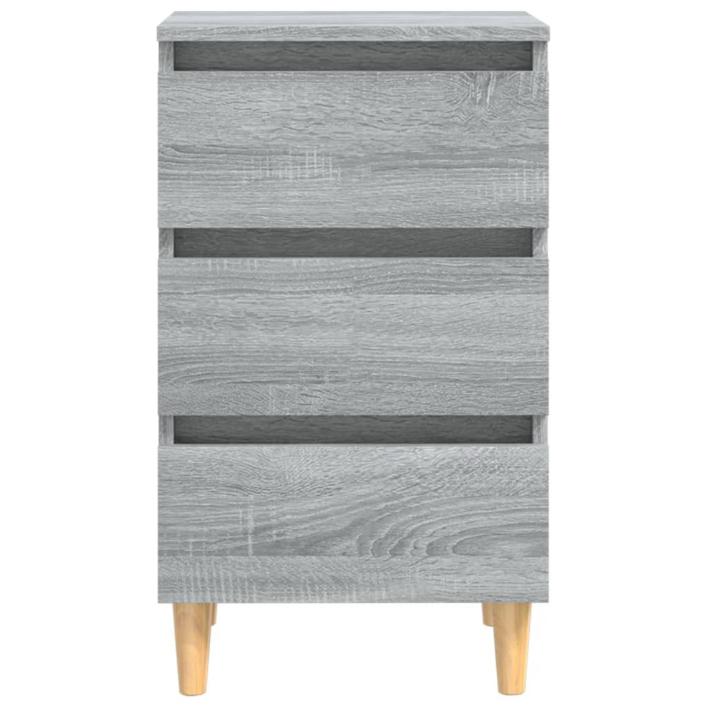 Nachtkastje met houten poten 40x35x69 cm grijs sonoma eiken Nachtkastjes | Creëer jouw Trendy Thuis | Gratis bezorgd & Retour | Trendy.nl