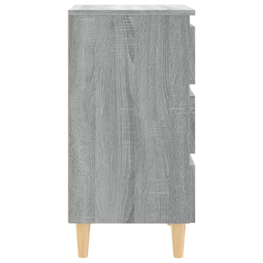 Nachtkastje met houten poten 40x35x69 cm grijs sonoma eiken Nachtkastjes | Creëer jouw Trendy Thuis | Gratis bezorgd & Retour | Trendy.nl