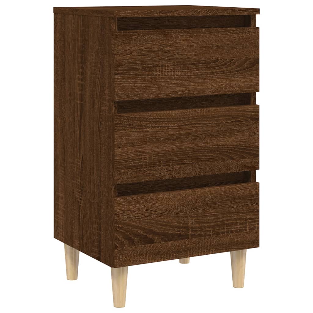 Nachtkastje met houten poten 40x35x69 cm bruineikenkleurig Nachtkastjes | Creëer jouw Trendy Thuis | Gratis bezorgd & Retour | Trendy.nl