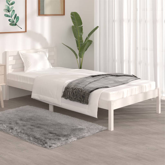 Bedframe massief grenenhout wit 90x190 cm 3FT Single