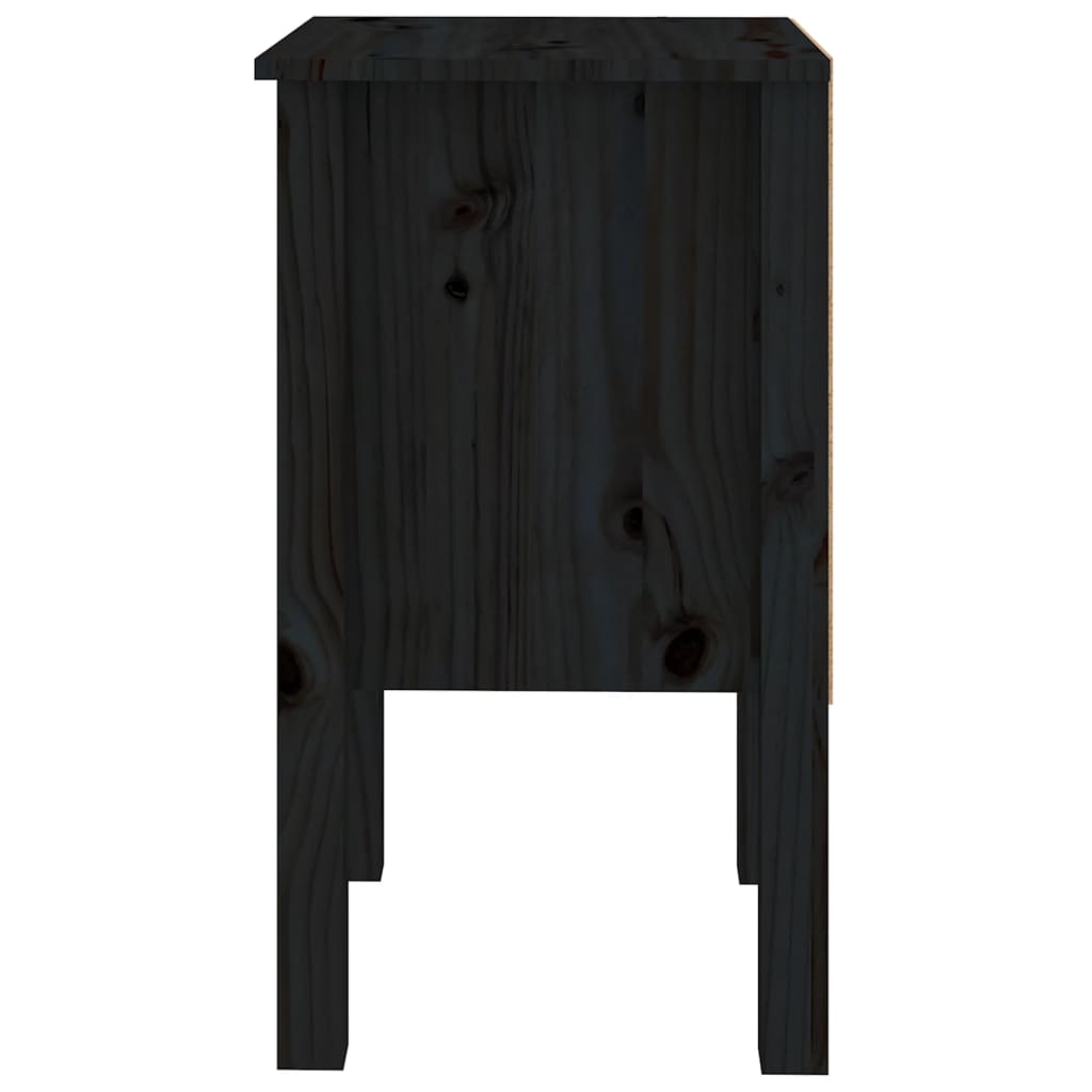 Nachtkastje 40x35x61,5 cm massief grenenhout zwart Nachtkastjes | Creëer jouw Trendy Thuis | Gratis bezorgd & Retour | Trendy.nl