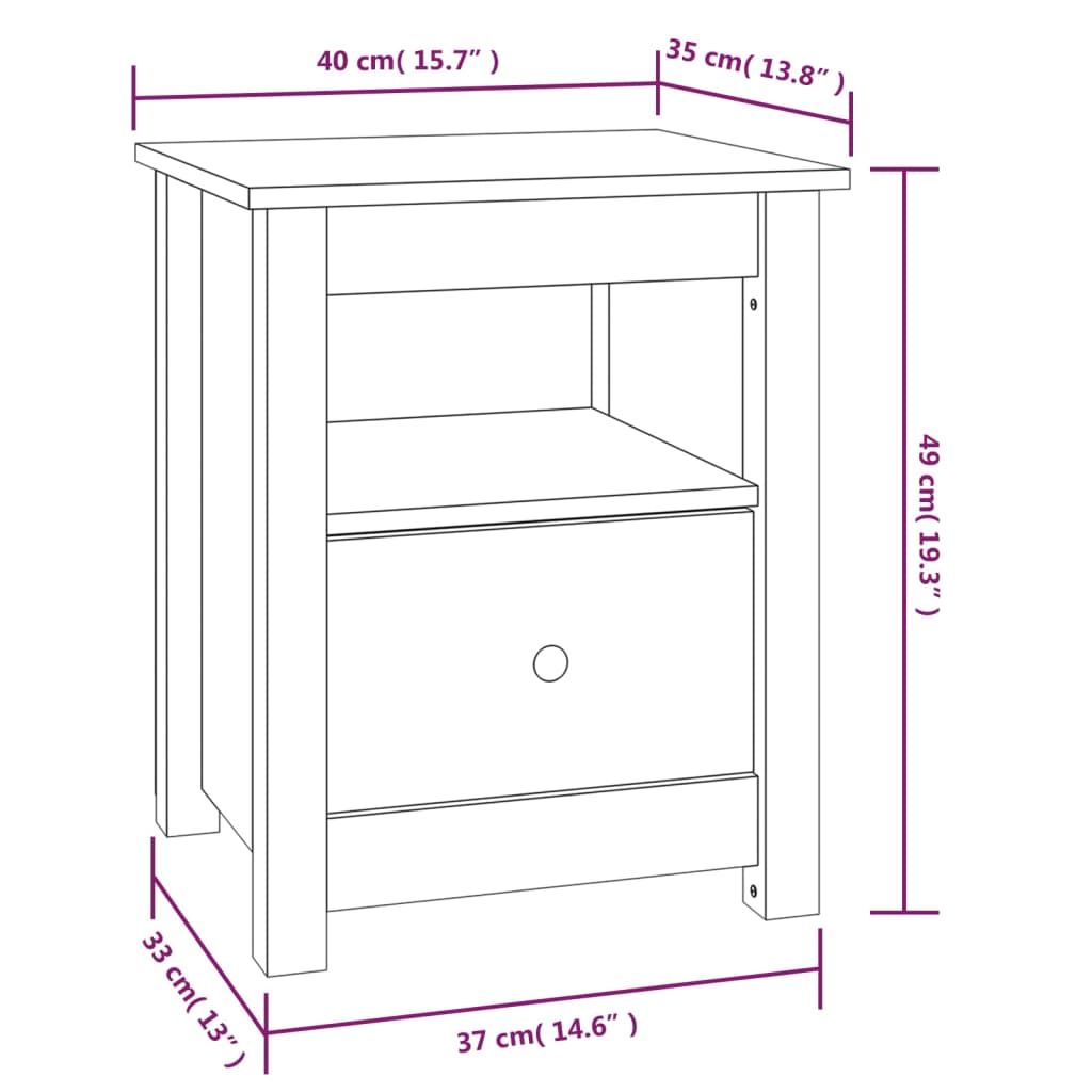 Nachtkastjes 2 st 40x35x49 cm massief grenenhout Nachtkastjes | Creëer jouw Trendy Thuis | Gratis bezorgd & Retour | Trendy.nl