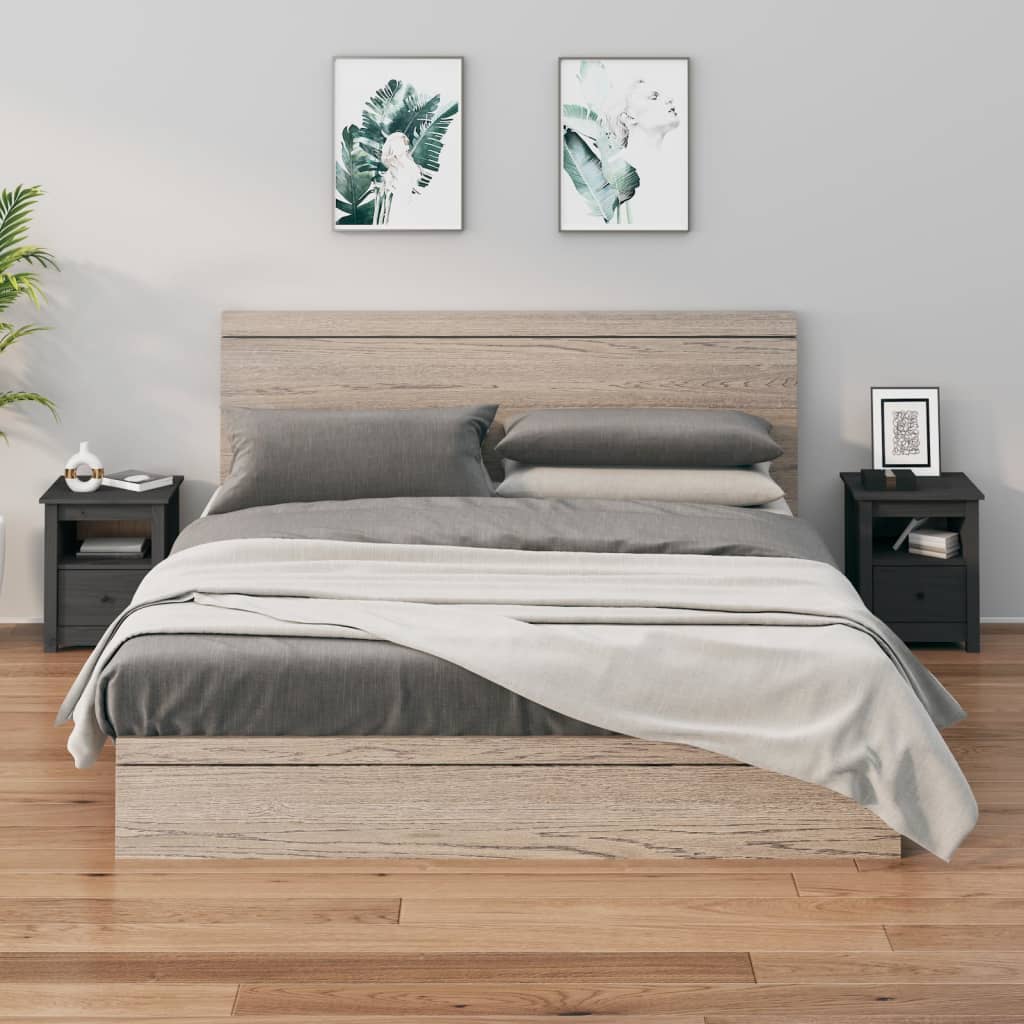 Nachtkastjes 2 st 40x35x49 cm massief grenenhout grijs Nachtkastjes | Creëer jouw Trendy Thuis | Gratis bezorgd & Retour | Trendy.nl