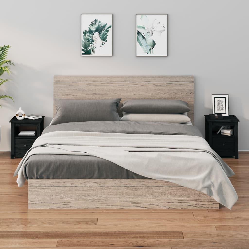 Nachtkastjes 2 st 40x35x49 cm massief grenenhout zwart Nachtkastjes | Creëer jouw Trendy Thuis | Gratis bezorgd & Retour | Trendy.nl