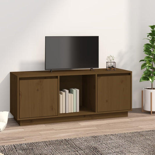 Tv-meubel 110,5x35x44 cm massief grenenhout honingbruin