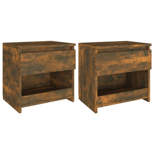 Nachtkastjes 2 st 40x30x39 cm bewerkt hout gerookt eikenkleurig Nachtkastjes | Creëer jouw Trendy Thuis | Gratis bezorgd & Retour | Trendy.nl