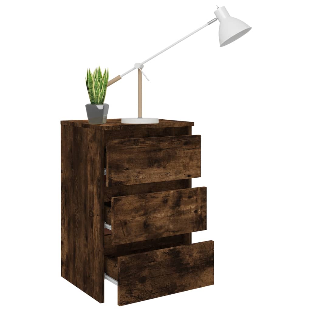 Nachtkastje 40x35x62,5 cm bewerkt hout gerookt eikenkleurig Nachtkastjes | Creëer jouw Trendy Thuis | Gratis bezorgd & Retour | Trendy.nl