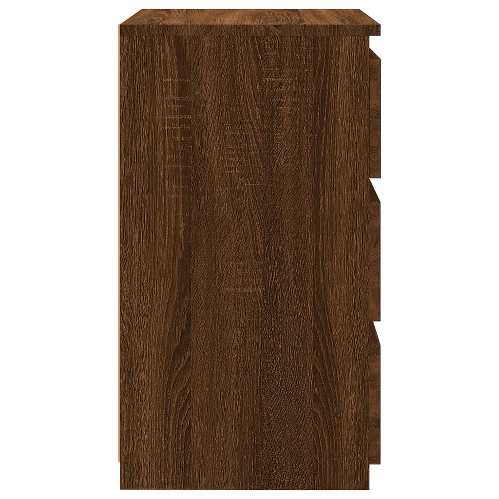 Nachtkastje 40x35x62,5 cm bewerkt hout bruin eikenkleur Nachtkastjes | Creëer jouw Trendy Thuis | Gratis bezorgd & Retour | Trendy.nl