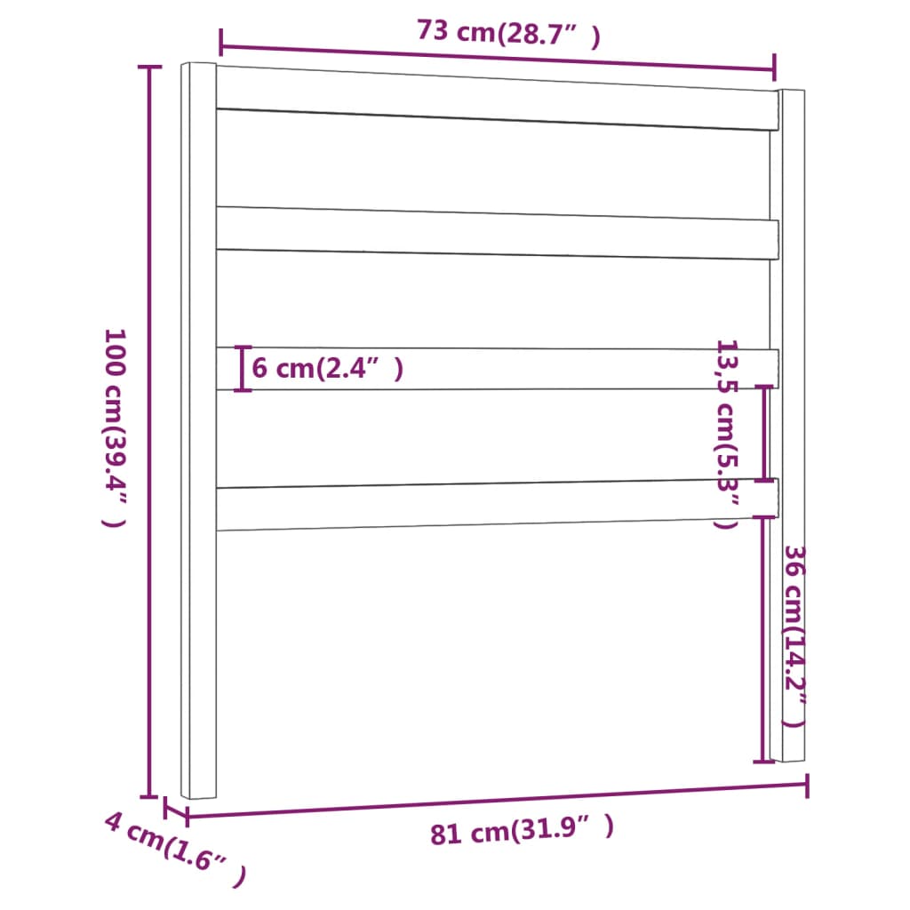 Hoofdbord 81x4x100 cm massief grenenhout grijs Hoofdborden en voetborden | Creëer jouw Trendy Thuis | Gratis bezorgd & Retour | Trendy.nl