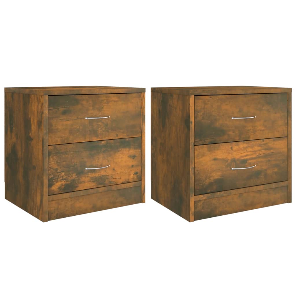 Nachtkastjes 2 st 40x30x40 cm bewerkt hout gerookt eikenkleurig Nachtkastjes | Creëer jouw Trendy Thuis | Gratis bezorgd & Retour | Trendy.nl