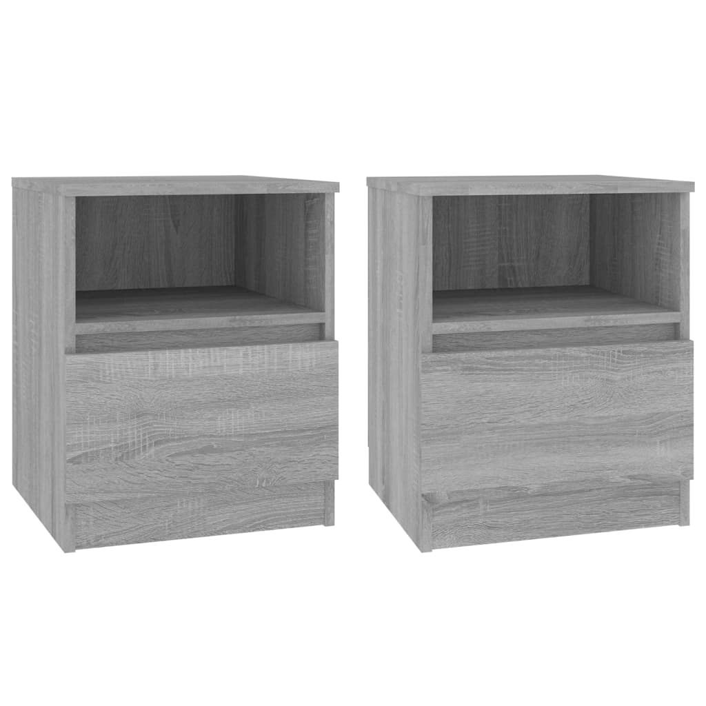 Nachtkastjes 2 st 40x40x50 cm bewerkt hout grijs sonoma eiken Nachtkastjes | Creëer jouw Trendy Thuis | Gratis bezorgd & Retour | Trendy.nl