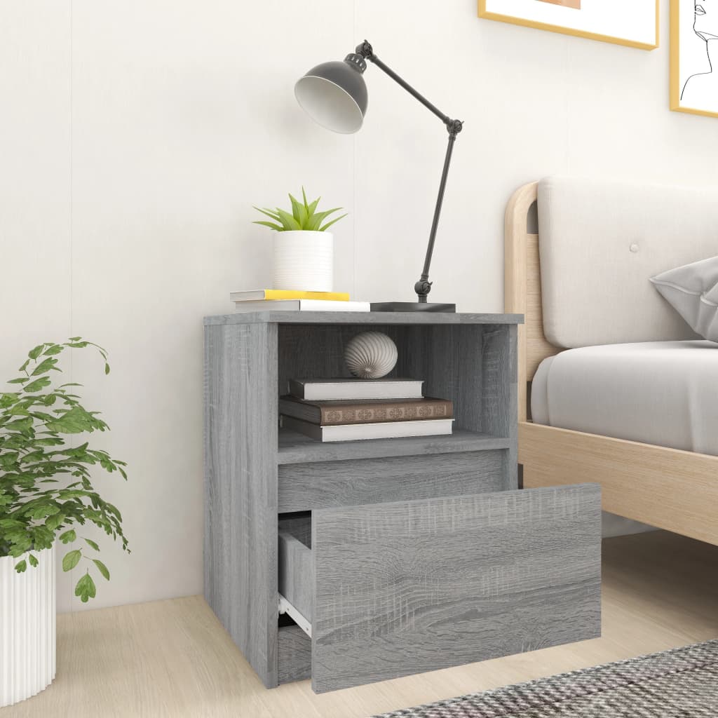 Nachtkastjes 2 st 40x40x50 cm bewerkt hout grijs sonoma eiken Nachtkastjes | Creëer jouw Trendy Thuis | Gratis bezorgd & Retour | Trendy.nl