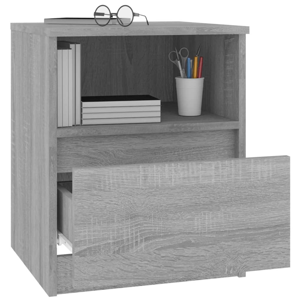 Nachtkastjes 2 st 40x40x50 cm bewerkt hout grijs sonoma eiken Nachtkastjes | Creëer jouw Trendy Thuis | Gratis bezorgd & Retour | Trendy.nl