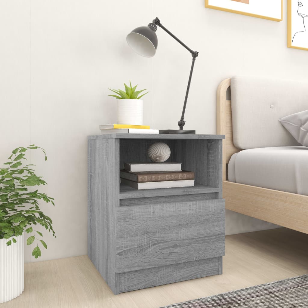 Nachtkastjes 2 st 40x40x50 cm bewerkt hout grijs sonoma eiken Nachtkastjes | Creëer jouw Trendy Thuis | Gratis bezorgd & Retour | Trendy.nl