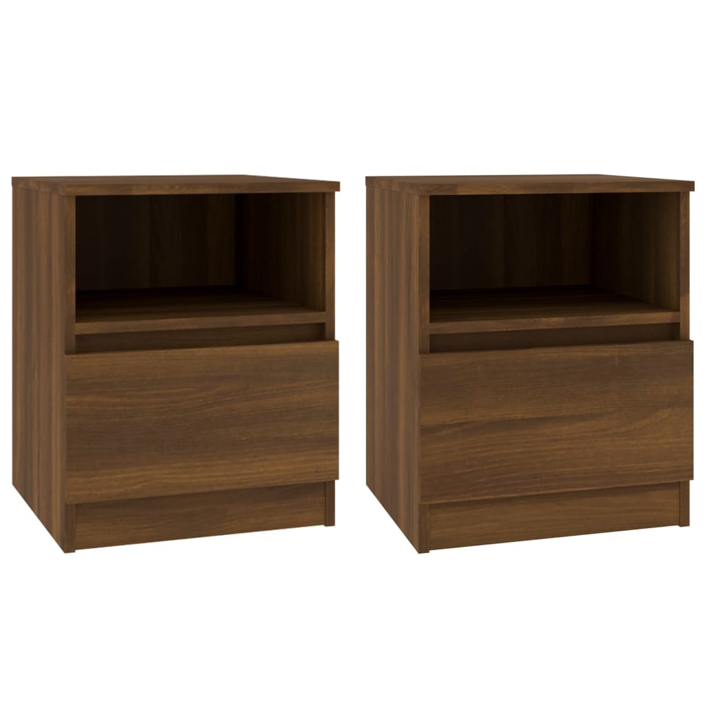 Nachtkastjes 2 st 40x40x50 cm bewerkt hout bruin eikenkleur Nachtkastjes | Creëer jouw Trendy Thuis | Gratis bezorgd & Retour | Trendy.nl