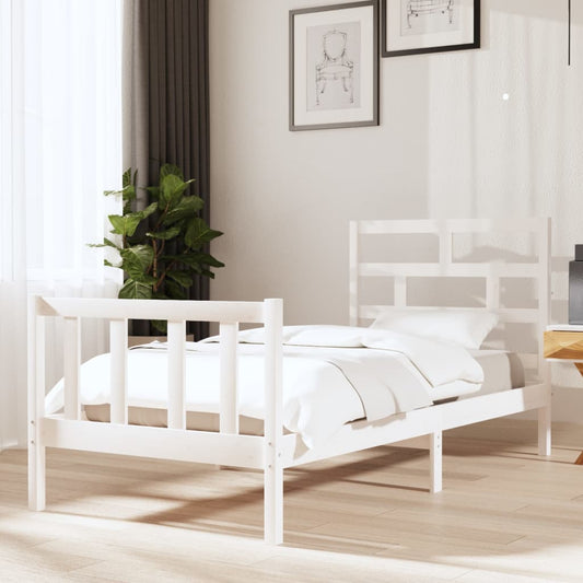Bedframe massief grenenhout wit 90x190 cm 3FT single Bedden & bedframes | Creëer jouw Trendy Thuis | Gratis bezorgd & Retour | Trendy.nl