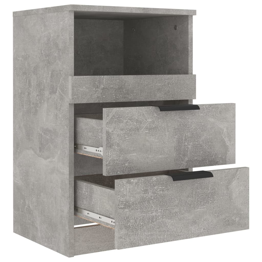 Nachtkastjes 2 st bewerkt hout betongrijs Nachtkastjes | Creëer jouw Trendy Thuis | Gratis bezorgd & Retour | Trendy.nl