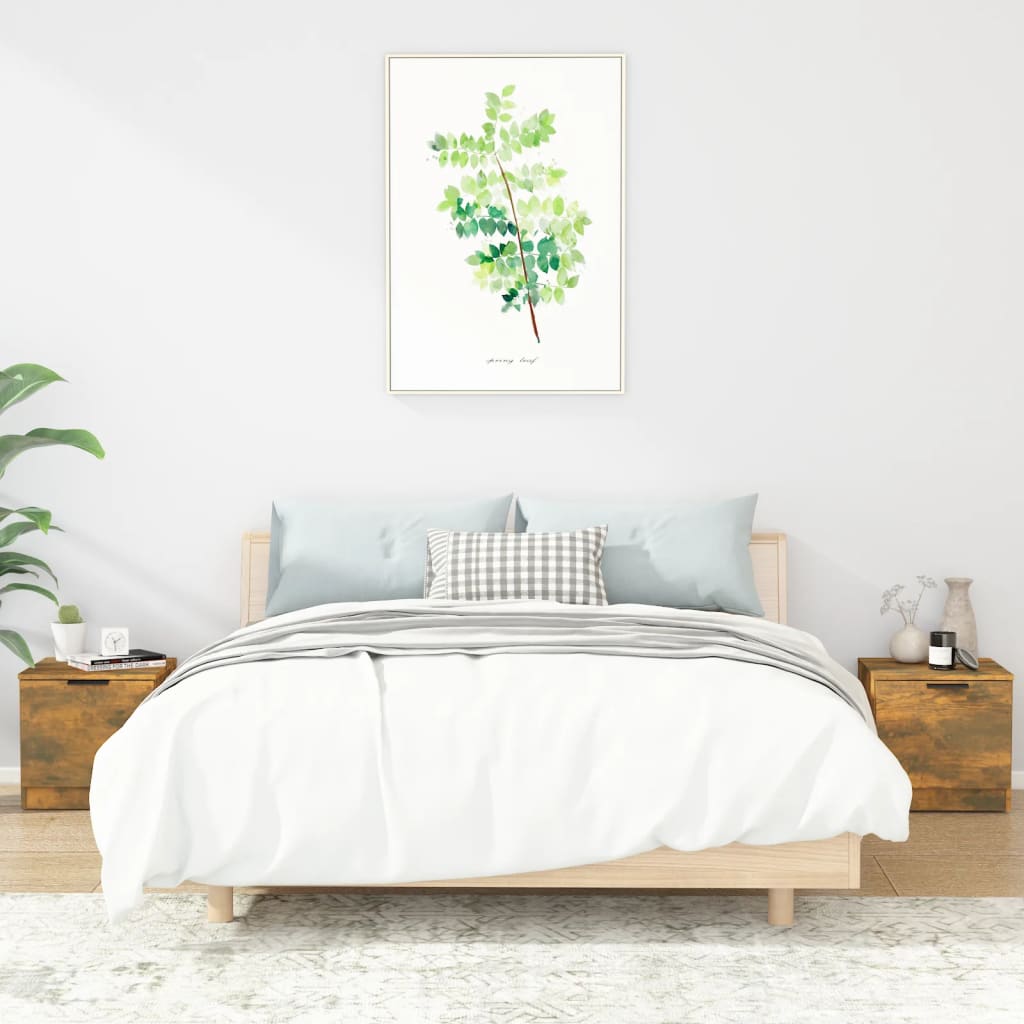 Nachtkastjes 2 st 40x39x40 cm gerookt eikenkleurig Nachtkastjes | Creëer jouw Trendy Thuis | Gratis bezorgd & Retour | Trendy.nl