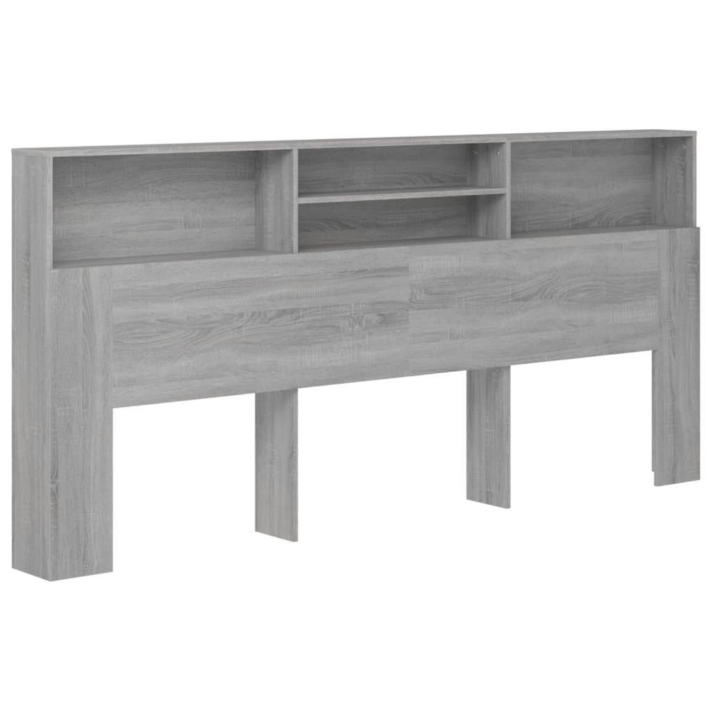 Hoofdbordkast 220x19x103,5 cm grijs sonoma eikenkleurig Hoofdborden en voetborden | Creëer jouw Trendy Thuis | Gratis bezorgd & Retour | Trendy.nl