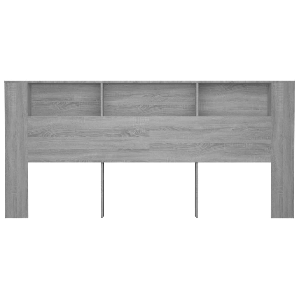 Hoofdbordkast 220x18,5x104,5 cm grijs sonoma eikenkleurig Hoofdborden en voetborden | Creëer jouw Trendy Thuis | Gratis bezorgd & Retour | Trendy.nl