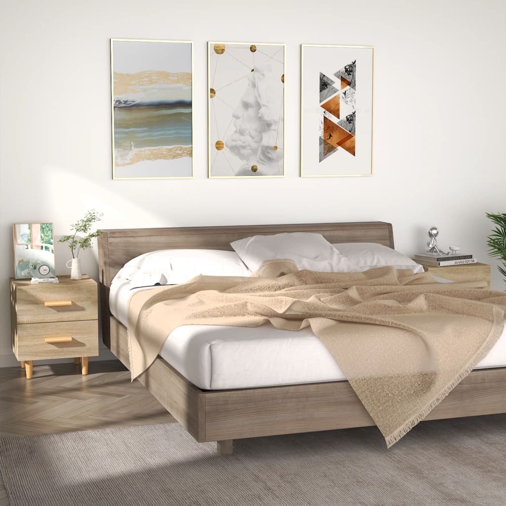 Nachtkastjes 2 st 40x35x47,5 cm sonoma eikenkleurig Nachtkastjes | Creëer jouw Trendy Thuis | Gratis bezorgd & Retour | Trendy.nl