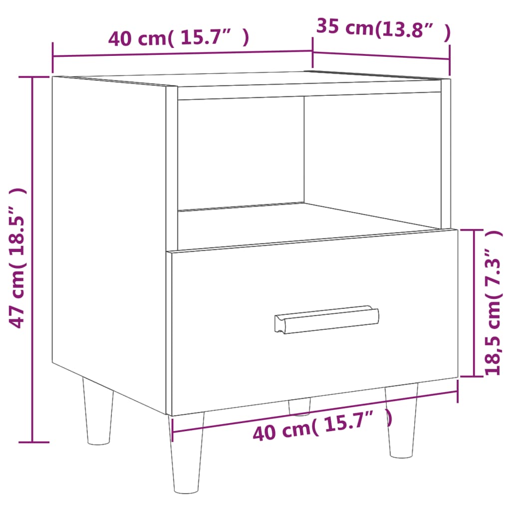 Nachtkastjes 2 st 40x35x47 cm wit Nachtkastjes | Creëer jouw Trendy Thuis | Gratis bezorgd & Retour | Trendy.nl