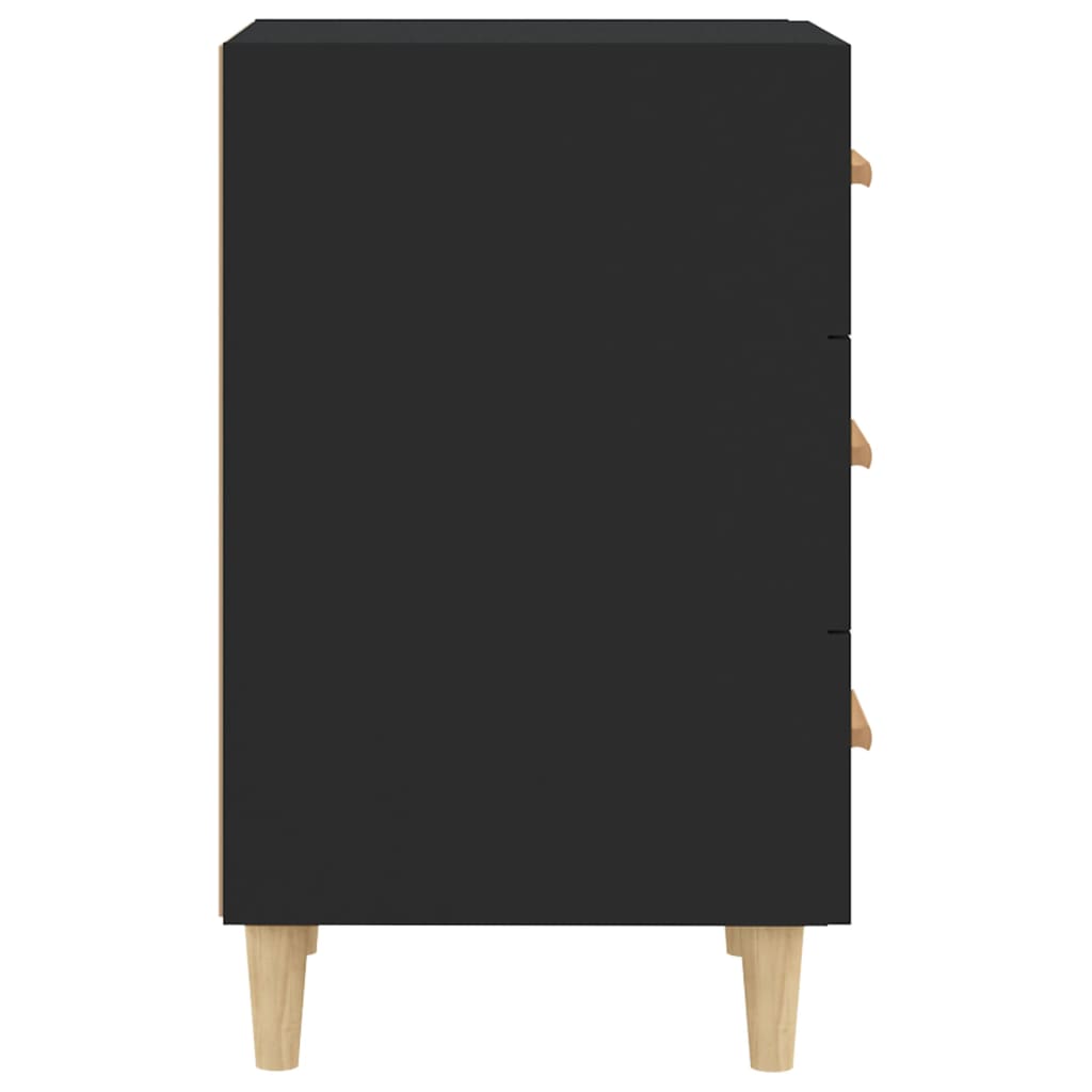Nachtkastje 40x40x66 cm bewerkt hout zwart Nachtkastjes | Creëer jouw Trendy Thuis | Gratis bezorgd & Retour | Trendy.nl