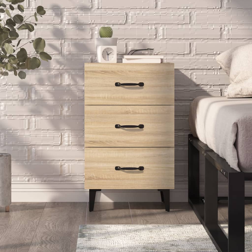 Nachtkastje 40x40x66 cm bewerkt hout sonoma eikenkleurig Nachtkastjes | Creëer jouw Trendy Thuis | Gratis bezorgd & Retour | Trendy.nl