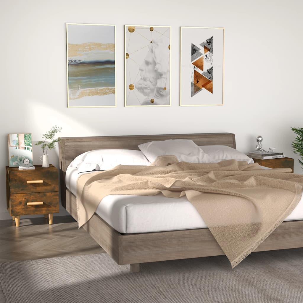 Nachtkastjes 2 st 40x35x47,5 cm gerookt eikenkleurig Nachtkastjes | Creëer jouw Trendy Thuis | Gratis bezorgd & Retour | Trendy.nl