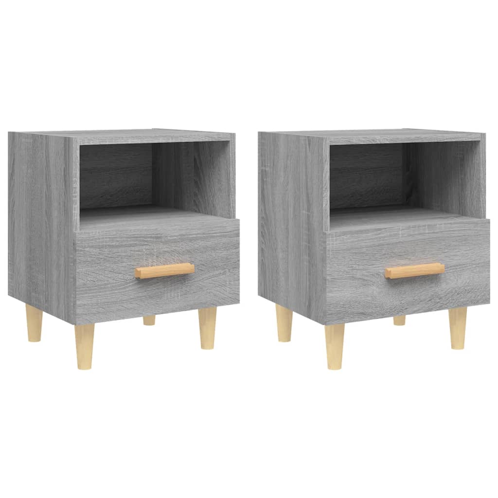 Nachtkastjes 2 st 40x35x47 cm grijs sonoma eikenkleurig Nachtkastjes | Creëer jouw Trendy Thuis | Gratis bezorgd & Retour | Trendy.nl