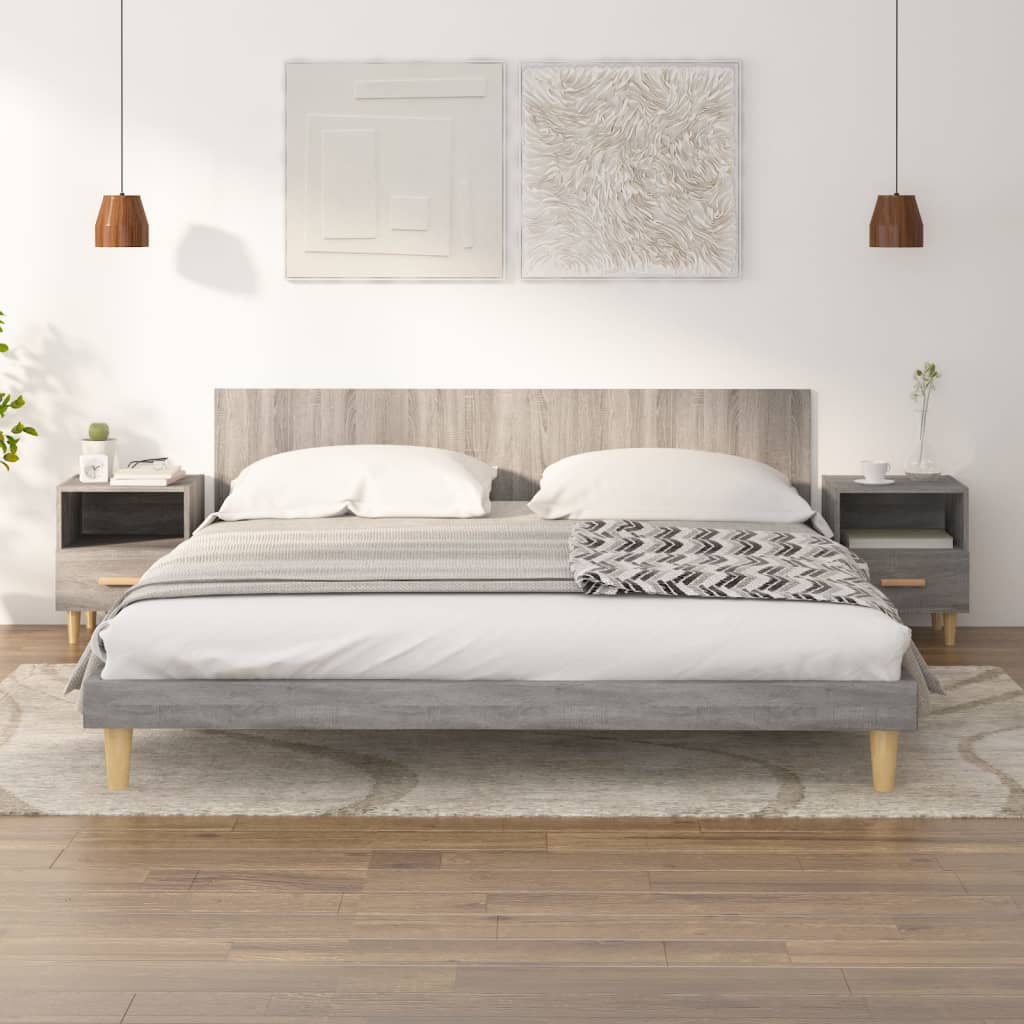 Nachtkastjes 2 st 40x35x47 cm grijs sonoma eikenkleurig Nachtkastjes | Creëer jouw Trendy Thuis | Gratis bezorgd & Retour | Trendy.nl