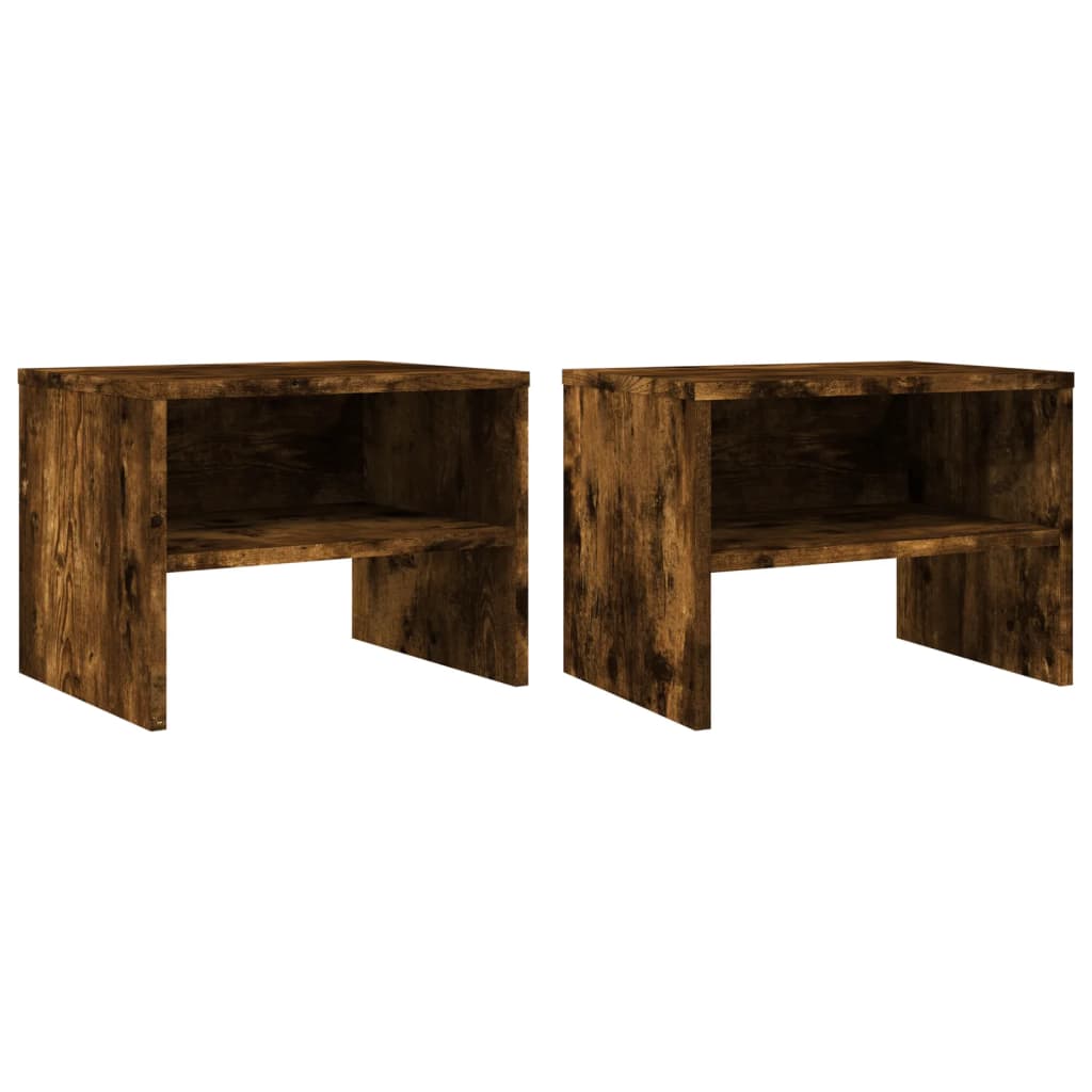 Nachtkastjes 2 st 40x30x30 cm bewerkt hout gerookt eikenkleurig Nachtkastjes | Creëer jouw Trendy Thuis | Gratis bezorgd & Retour | Trendy.nl