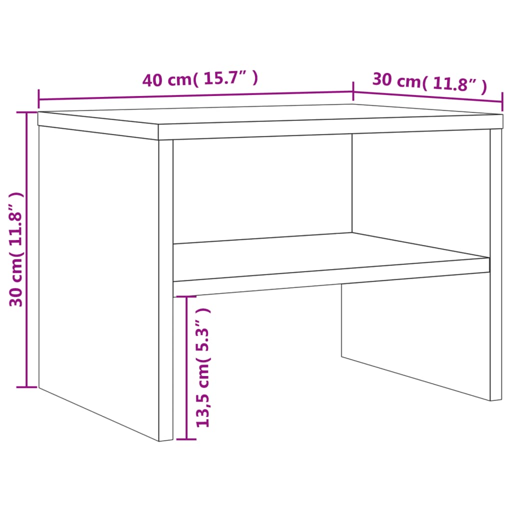 Nachtkastje 40x30x30 cm bewerkt hout grijs sonoma eikenkleurig Nachtkastjes | Creëer jouw Trendy Thuis | Gratis bezorgd & Retour | Trendy.nl