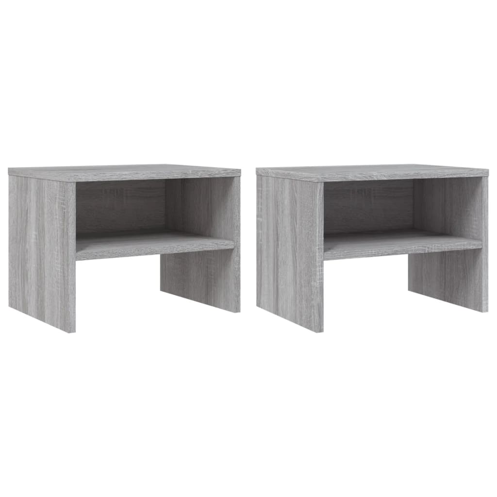 Nachtkastjes 2 st 40x30x30 cm bewerkt hout grijs sonoma eiken Nachtkastjes | Creëer jouw Trendy Thuis | Gratis bezorgd & Retour | Trendy.nl