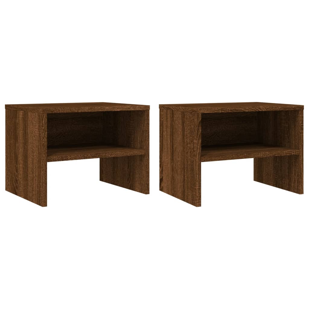 Nachtkastjes 2 st 40x30x30 cm bewerkt hout bruin eikenkleur Nachtkastjes | Creëer jouw Trendy Thuis | Gratis bezorgd & Retour | Trendy.nl