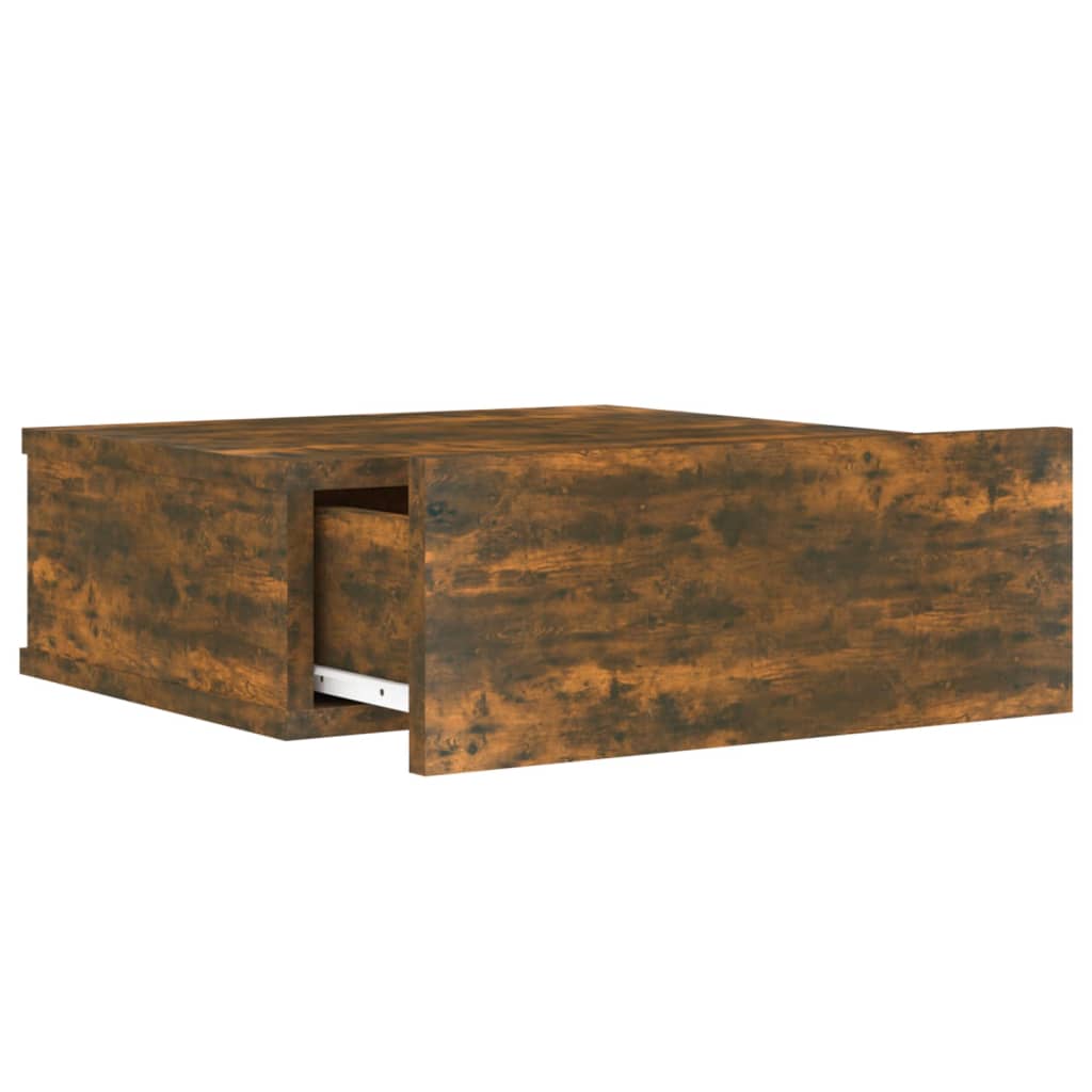 Nachtkastje zwevend 40x30x15 cm bewerkt hout gerookt eikenkleur Nachtkastjes | Creëer jouw Trendy Thuis | Gratis bezorgd & Retour | Trendy.nl