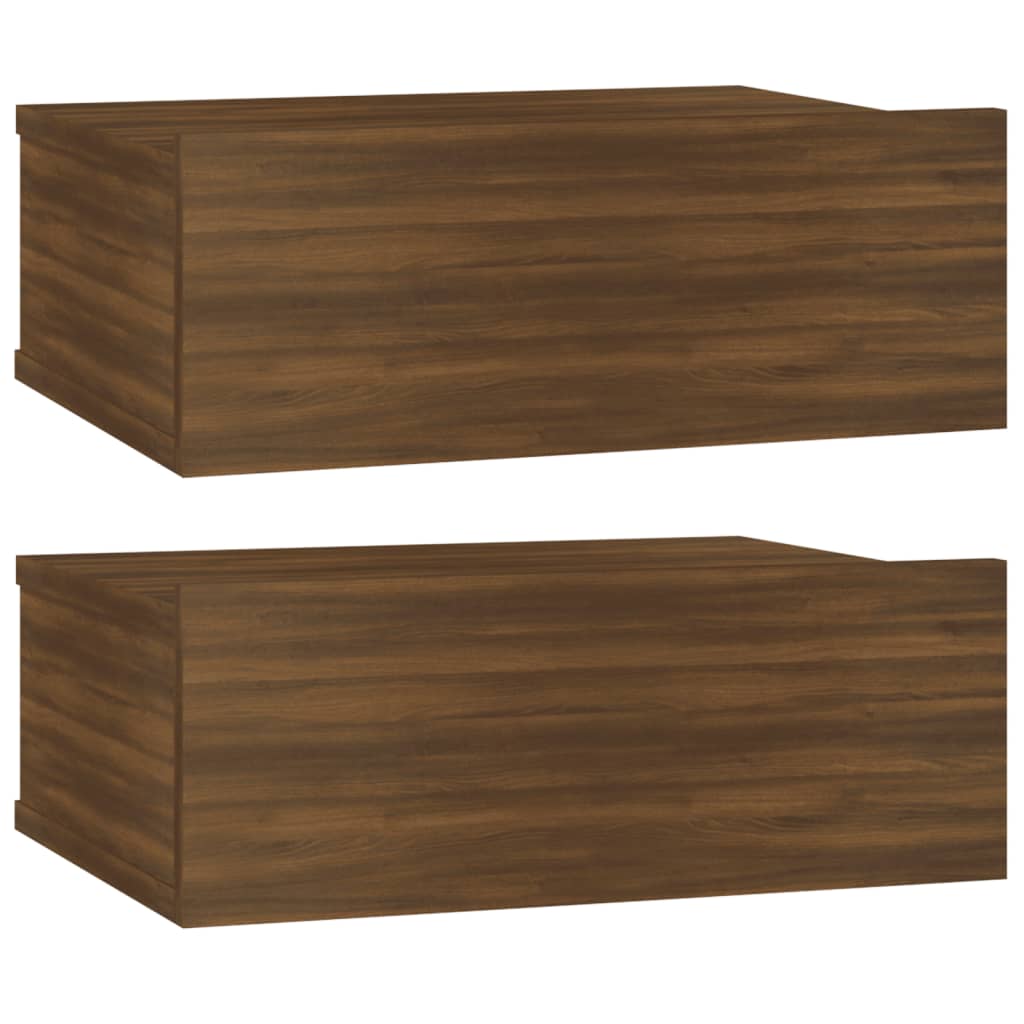 Nachtkastjes 2 st zwevend 40x30x15 cm bewerkt hout bruineiken Nachtkastjes | Creëer jouw Trendy Thuis | Gratis bezorgd & Retour | Trendy.nl