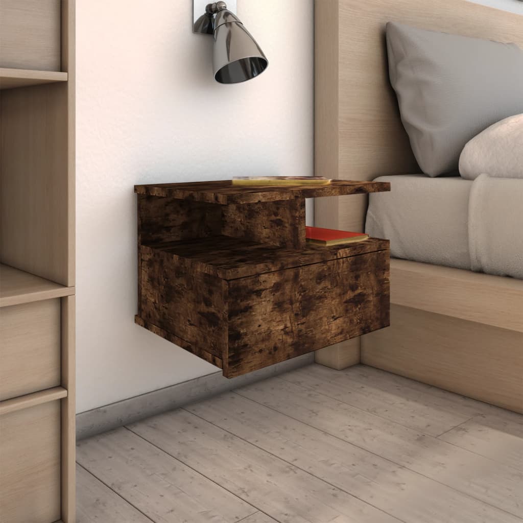 Nachtkastjes 2 st zwevend 40x31x27 cm hout gerookt eikenkleurig Nachtkastjes | Creëer jouw Trendy Thuis | Gratis bezorgd & Retour | Trendy.nl