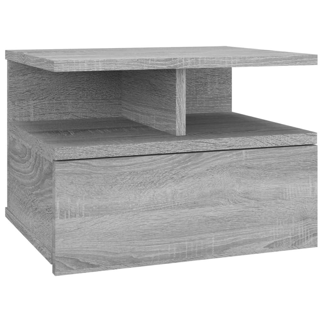 Nachtkastje zwevend 40x31x27 cm bewerkt hout grijs sonoma eiken Nachtkastjes | Creëer jouw Trendy Thuis | Gratis bezorgd & Retour | Trendy.nl