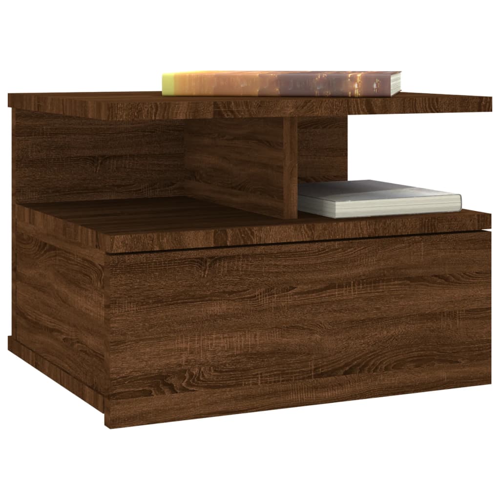Nachtkastje zwevend 40x31x27 cm bewerkt hout bruineikenkleurig Nachtkastjes | Creëer jouw Trendy Thuis | Gratis bezorgd & Retour | Trendy.nl
