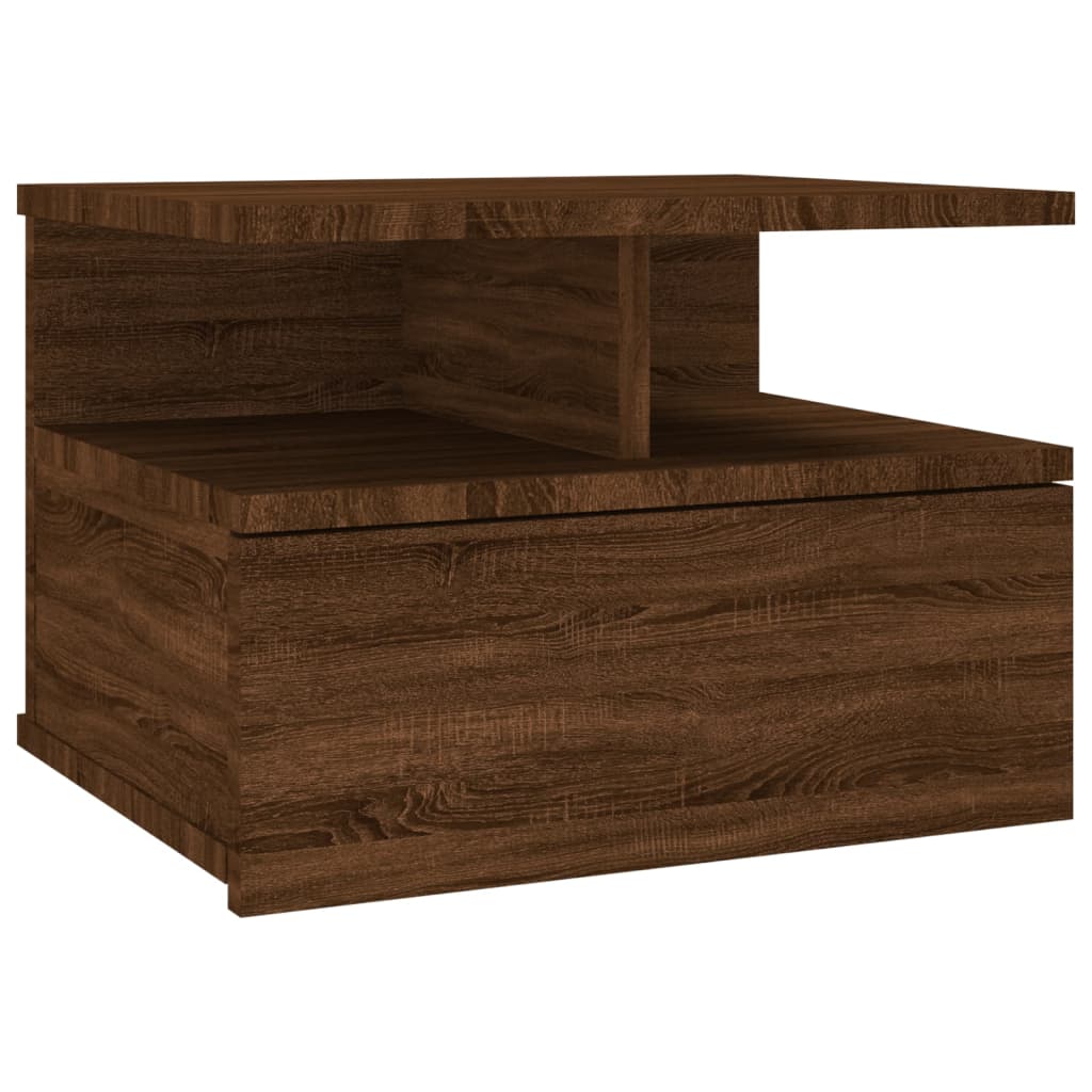 Nachtkastjes 2 st zwevend 40x31x27 cm bewerkt hout bruineiken Nachtkastjes | Creëer jouw Trendy Thuis | Gratis bezorgd & Retour | Trendy.nl