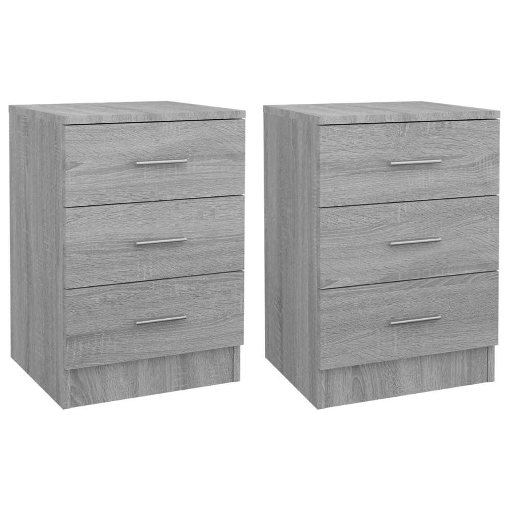 Nachtkastjes 2 st 38x35x56 cm bewerkt hout grijs sonoma eiken Nachtkastjes | Creëer jouw Trendy Thuis | Gratis bezorgd & Retour | Trendy.nl