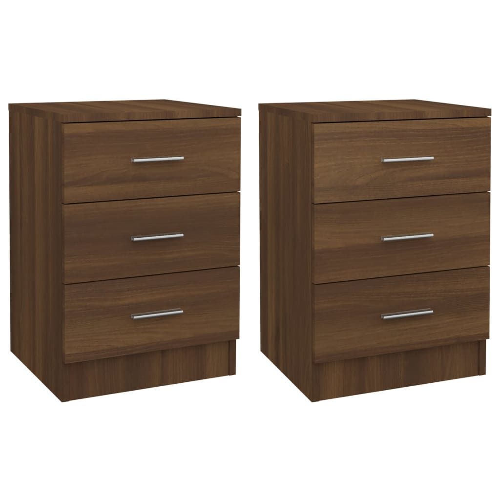 Nachtkastjes 2 st 38x35x56 cm bewerkt hout bruineikenkleurig Nachtkastjes | Creëer jouw Trendy Thuis | Gratis bezorgd & Retour | Trendy.nl