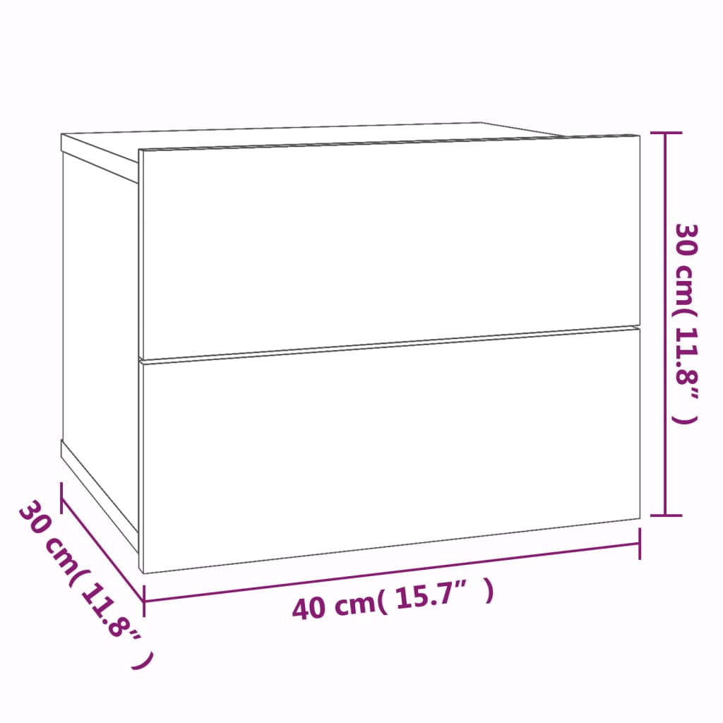 Nachtkastje 40x30x30 cm bewerkt hout gerookt eikenkleurig Nachtkastjes | Creëer jouw Trendy Thuis | Gratis bezorgd & Retour | Trendy.nl