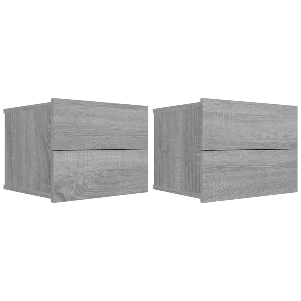 Nachtkastjes 2 st 40x30x30 cm bewerkt hout grijs sonoma eiken Nachtkastjes | Creëer jouw Trendy Thuis | Gratis bezorgd & Retour | Trendy.nl