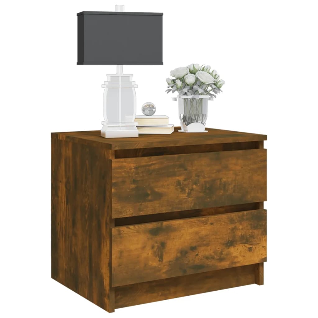 Nachtkastjes 2 st 50x39x43,5 cm bewerkt hout gerookt eikenkleur Nachtkastjes | Creëer jouw Trendy Thuis | Gratis bezorgd & Retour | Trendy.nl