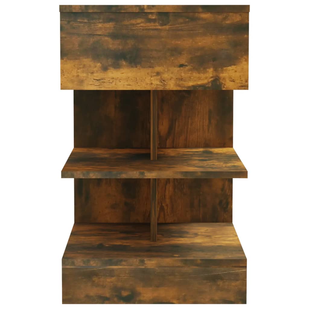 Nachtkastjes 2 st 40x35x65 cm bewerkt hout gerookt eikenkleurig Nachtkastjes | Creëer jouw Trendy Thuis | Gratis bezorgd & Retour | Trendy.nl