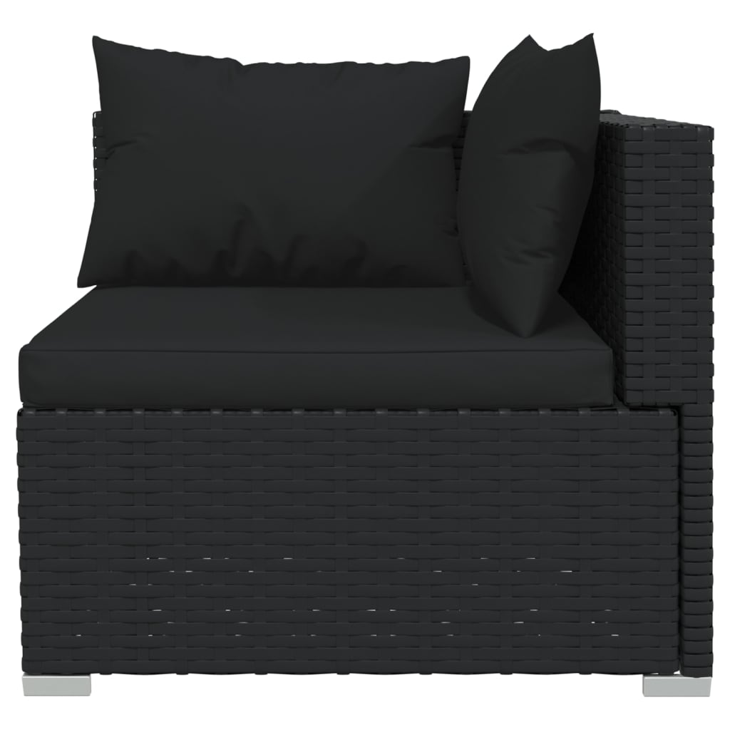 5-delige Loungeset met kussens poly rattan zwart Tuinsets | Creëer jouw Trendy Thuis | Gratis bezorgd & Retour | Trendy.nl