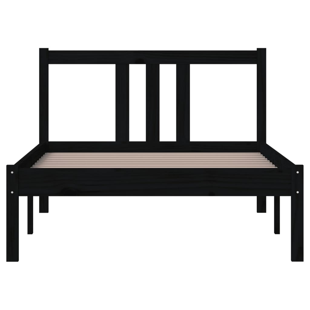 Bedframe massief hout zwart 90x200 cm Bedden & bedframes | Creëer jouw Trendy Thuis | Gratis bezorgd & Retour | Trendy.nl