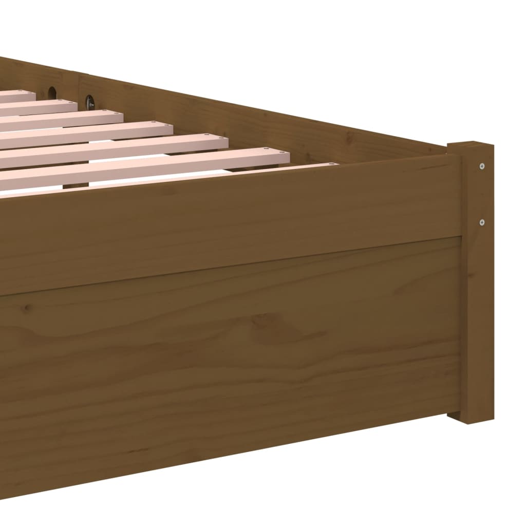 Bedframe massief hout honingbruin 90x200 cm Bedden & bedframes | Creëer jouw Trendy Thuis | Gratis bezorgd & Retour | Trendy.nl
